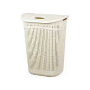 Корзина для белья ВЯЗАНИЕ 55л (белый)  IDEA М2613