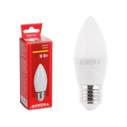 Лампа светодиодная C37 СВЕЧА 9Вт 230В E27 2700K  AURORA A200-013