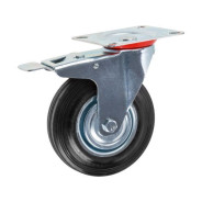 Опора колёсная d-125мм на площадке с фиксатором, резиновая  ...STARFIX SMF-49755-1