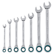 Набор ключей комбинированных с трещоткой, 8 - 19 mm, 7шт., CrV  ...Gross 14890
