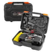 Компрессор поршневой автомобильный двухцилиндровый в пластиковом кейсе  с цифровым манометром  &quot...Forsage F-98