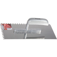 Гладилка из нержавеющей стали, 280 х 130 мм, деревянная ручка, зуб 6 х 6 мм  ...Matrix 86737