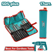Набор буров и зубил SDS-plus   (17 шт)TOTAL TACSD91701