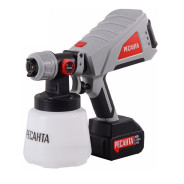 Краскораспылитель аккумуляторный, 20В, 1АКБ 4,0 А/ч, HVLP, нижний бачок 1000 мл, сопло 1,0 / 1,8 / 2...РЕСАНТА 75/17/3