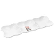 Блюдо 3-х секционное керамическое, 29.5х10х2.5 см, серия ASIAN, белое  ...PERFECTO LINEA 17-102950