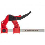 Струбцина реечная быстрозаж., усил., пл. корпус, рыч. храп. мех., 150х100х306mm, штанга 5х22mm  ...Matrix 20725