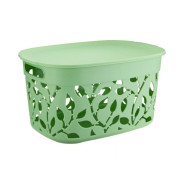 Коробка ФЛОРА 12 л с крышкой (мята)  IDEA М2363