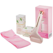 Набор Алоэ и Зеленый чай(роллер массажный.крем для лица.гель-алоэ для кожи вокруг глаз. повязка на г...La & Te beaute LT-MS2