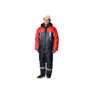 Костюм (куртка+п/к) утепленный  "Балтика" (серо-красный, Оксфорд)р-р 52-54 рост 182-188  ...Артекс р.52-54 рост 182-188