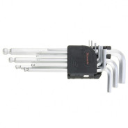 Набор ключей имбусовых HEX, 1.5–10 mm, CrV, 9 шт., удлиненные, сатин., с шаром  ...Matrix 11233