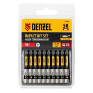 Набор бит торсионных PH1x50 mm, лазерная обработка шлица, сталь S2, 10 шт.  ...DENZEL 11688
