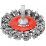 Щётка-крацовка торцевая крученная 75mm со стержнем  YATO YT-4759