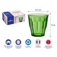 Набор стаканов, 6 шт., 250 мл, серия Picardie Green  DURALEX 1027GB06C0111