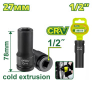 Торцевая головка удлиненная ударная 1/2 " 27 мм  DYLLU DTMS3227