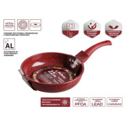 Сковорода ф 22х5.3 см, алюм., антиприг. покр., серия Cook&Fun, бургундия  ...PERFECTO LINEA 55-225304
