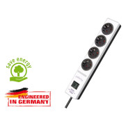 Удлинитель 2м (4 роз., 3.3кВт, с/з, выкл., ПВС) белый/черный  Hugo! (провод 3х1.5mm2, сила тока 16А,...BRENNENSTUHL 1150610104