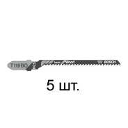 Пилка лобзиковая по дереву, T119BO, 5 шт.,  BOSCH 2608630310