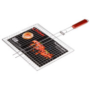 Решетка-гриль, 400x300 mm, нержавеющая сталь, деревянная ручка  ...PERFECTO LINEA 47-101227