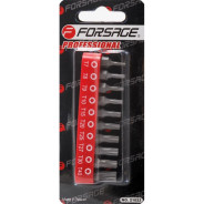 Набор бит TORX 10пр. 1/4" (T 7,8,9,10,15,20,25,27,30,40-25мм),в блистере  Forsage F-21022