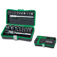 Набор головок и бит 1/4" 6-13мм, 27пр., 6 гранные,  Toptul GADW2701