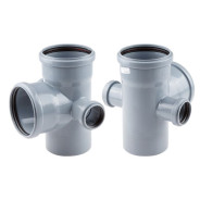 Крестовина двухплоскостная для внутренней канализации 110/110х87,5/50/50  ...РосТурПласт 19027