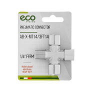 Соединение внутр. резьба 1/4" (3) х нар. резьба 1/4" Х-образное (латунь) (Air hose fitting...ECO AB-X-MT14/3FT14