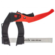 Струбцина реечная быстрозажимная, пл. корпус, рыч. храп. мех., 100х90х195 mm, штанга 5х20mm  ...Matrix 20734