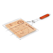Решетка-гриль, 320x230 мм,  нержавеющая сталь, деревянная ручка  ...PERFECTO LINEA 47-001013