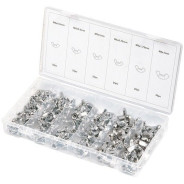 Набор гаек М5х0.5, М5х0.8, М6х0.75, М6х1, М8х1, М8х1.75 мм, с "барашком", 150предм.  ...Сибртех 47606