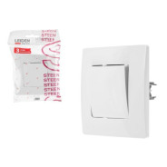 Выключатель 1 клав. (скрытый, 10А) белый, Steen,  LEIDEN ELECTRIC 806031