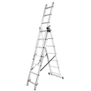 Лестница комбинированная трехсекционная (3х7 ступенек, до 150кг, вес 9.6кг)  ...FORCEKRAFT BL-E307