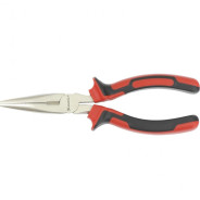 Длинногубцы NICKEL, 180 mm, прямые никелированные, двухкомпонентные рукоятки  ...Matrix 17166