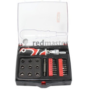 Отвертка реверсивная поворотная, усиленная с комплектом бит и головок 27пр.  ...BaumAuto BM-30314227