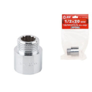 Удлинитель внутренняя-наружная резьба. 1/2X20 мм. ХРОМ  AV Engineering AVE301009