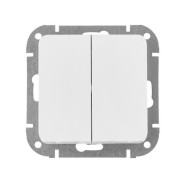 Выключатель 2 клав. проходной (скрытый, 10А) белый, Astrum  BYLECTRICA С(6+6) 10-3563