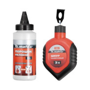 Шнур разметочный в пластмассовом обрезиненном корпусе, порошок красный  ...Matrix 84855