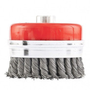 Щетка для УШМ Heavy Duty, 100 мм, М14, Чашка, крученая проволока 0.5 мм  ...Matrix 74672