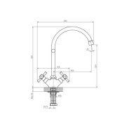 Смеситель для кухни (Lt) вентильный оранжевый   Decoroom DR51028-Orange