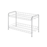 Этажерка для обуви 2-х секционная, 660х280х440 мм, матовый серый  ...NIKA ЭТ3/МС