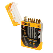 Набор сверл по металлу, 1-10 мм, HSS-Tin, Golden Tip, 10 шт  DENZEL 72316