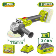 Углошлифмашина аккумуляторная , 20В, 1АКБ 3,0 А/ч, диск 115 мм,  ...DYLLU DTLAPM21