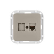 Розетка 1-ая компьютерная (скрытая) песочная, Astrum  BYLECTRICA РК18-6511 песочн