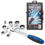 Рукоятка для трещоточных насадок в комплекте с насадками 3/8"  ...Forsage F-T51215