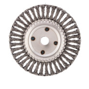 Щетка для УШМ, 200 мм, посадка 22,2 мм, Плоская, крученая проволока 0,5 мм...Сибртех 746387