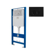 Инсталляционный сет 3 в 1 с кнопкой 303 (кругл-черн)  AV Engineering AVW31-303