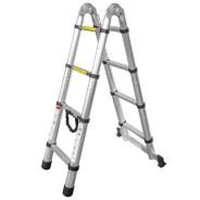 Лестница-стремянка телескопическая алюм. бытовая 1.3+1.3м (4+4 ступ.)  ...Forsage F-UP130-M
