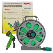 Шланг садовый ПВХ на катушке в комплекте с пистолетом-распылителем 15 м  ...WMC TOOLS WMC-TG7302008 NEW