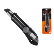 Нож пистолетный с выдвижным лезвием 18мм BLACK LINE, черное лезвие,  ...STARTUL ST0922