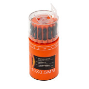 Набор сверл по металлу, 1-10 мм (шаг 0.5 мм), HSS, 19 шт., в стакане, цилиндр. хвостовик  ...Sparta 723505