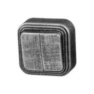 Выключатель 2 клавишный, открытый, до 6А, серебро, Стандарт, VA 56-232 ЧС,  ...ЮПИТЕР JP7431-02